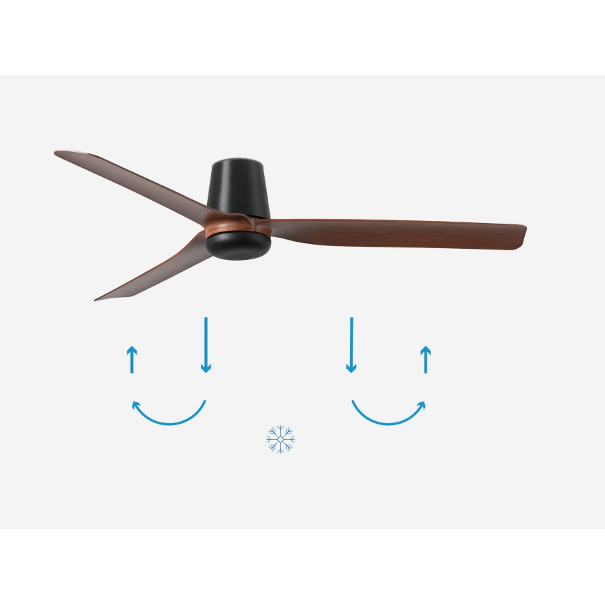 FARO 33831 - Потолочный вентилятор PUNT TUB M коричневый/черный диаметр 130 см + дистанционное управление