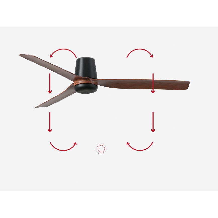 FARO 33831 - Стельовий вентилятор PUNT TUB M коричневий/чорний діаметр 130 см + пульт дистанційного керування