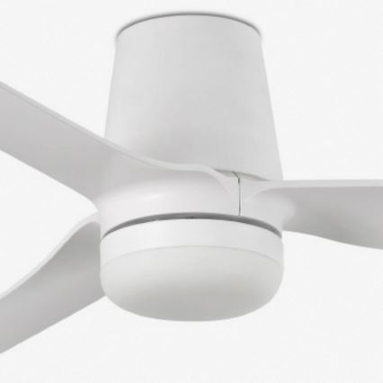 FARO 33832WT-1TW - Світлодіодний стельовий вентилятор з регулюванням яскравості MINI PUNT TUB S LED/10W/230V 2700/4000/6000K білий діаметр 90 см Wi-Fi Tuya + пульт дистанційного керування