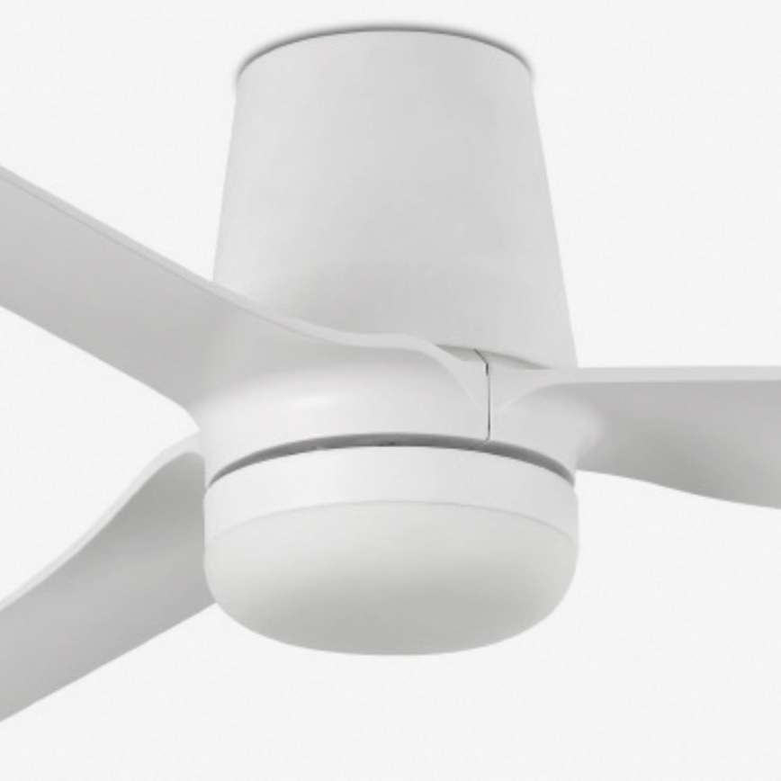 FARO 33832WT-1TW - Світлодіодний стельовий вентилятор з регулюванням яскравості MINI PUNT TUB S LED/10W/230V 2700/4000/6000K білий діаметр 90 см Wi-Fi Tuya + пульт дистанційного керування