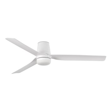 FARO 33832WT-1TW - Светодиодный потолочный вентилятор с регулированием яркости MINI PUNT TUB S LED/10W/230V 2700/4000/6000K белый диаметр 90 см Wi-Fi Tuya + дистанционное управление