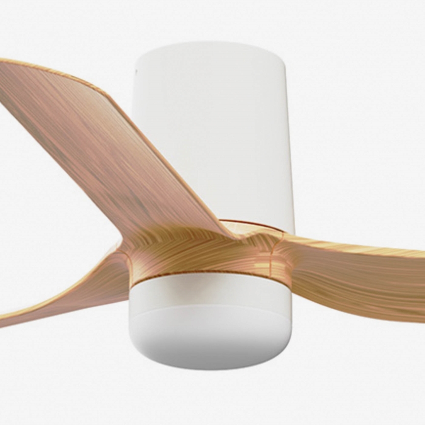 FARO 33833-1TW - LED димований стельовий вентилятор MINI PUNT TUB з LED/10 Вт/230 В 2700/3000/4000K Ø 90 см коричневий/білий + пульт дистанційного керування