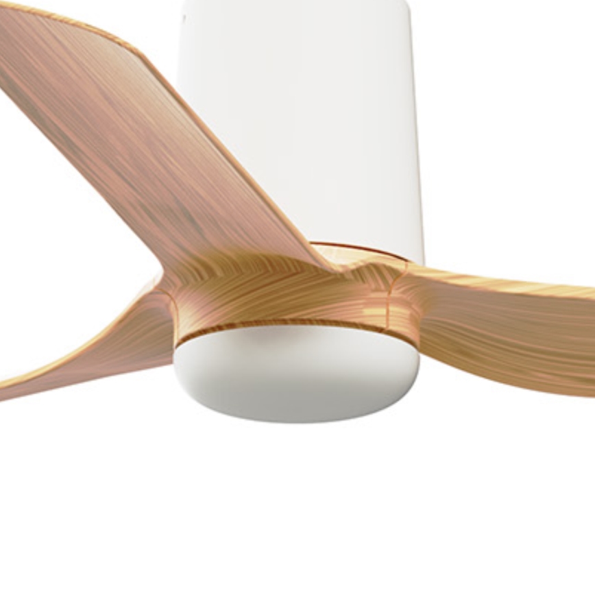 FARO 33833WT - Потолочный вентилятор MINI PUNT TUB S коричневый/белый диаметр 90 см Wi-Fi Tuya + дистанционное управление