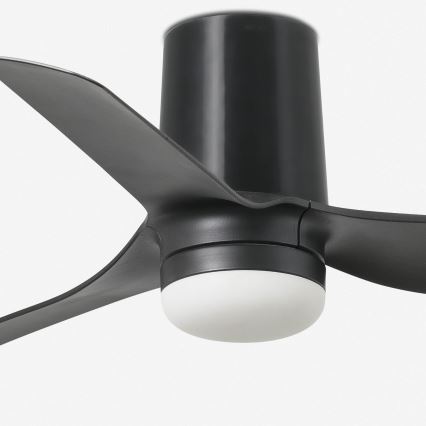 FARO 33834-1TW - LED стельовий вентилятор з регульованою яскравістю MINI PUNT TUB S LED/10W/230V 2700/3000/4000K діаметр 90 см чорний + пульт дистанційного керування