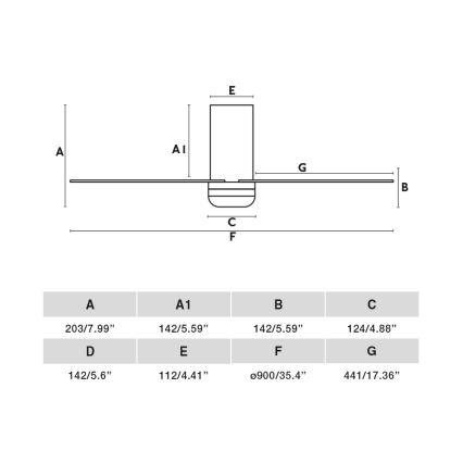 FARO 33834 - Потолочный вентилятор MINI PUNT TUB S черный диаметр 90 см + дистанционное управление
