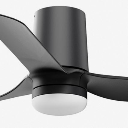 FARO 33834WT-1TW - Світлодіодний стельовий вентилятор з регулюванням яскравості MINI PUNT TUB S LED/10W/230V 2700/4000/6000K чорний діаметр 90 см Wi-Fi Tuya + пульт дистанційного керування