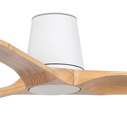 FARO 33836 - Стельовий вентилятор HEYWOOD TUB S сосна/білий діаметр 90 см + пульт дистанційного керування