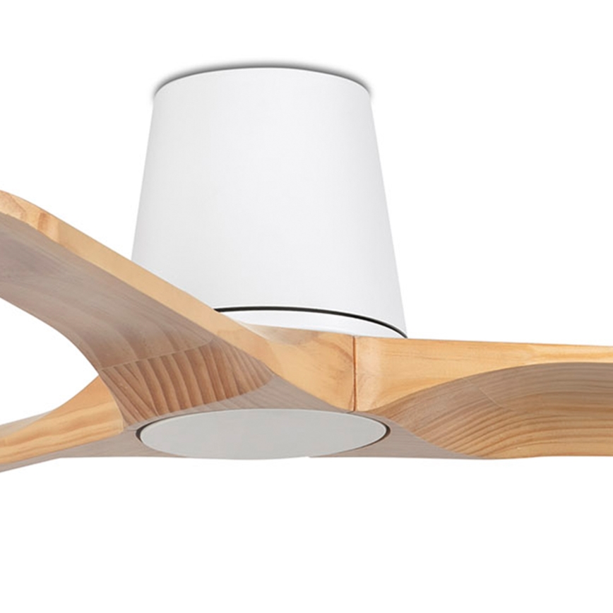 FARO 33836 - Стельовий вентилятор HEYWOOD TUB S сосна/білий діаметр 90 см + пульт дистанційного керування