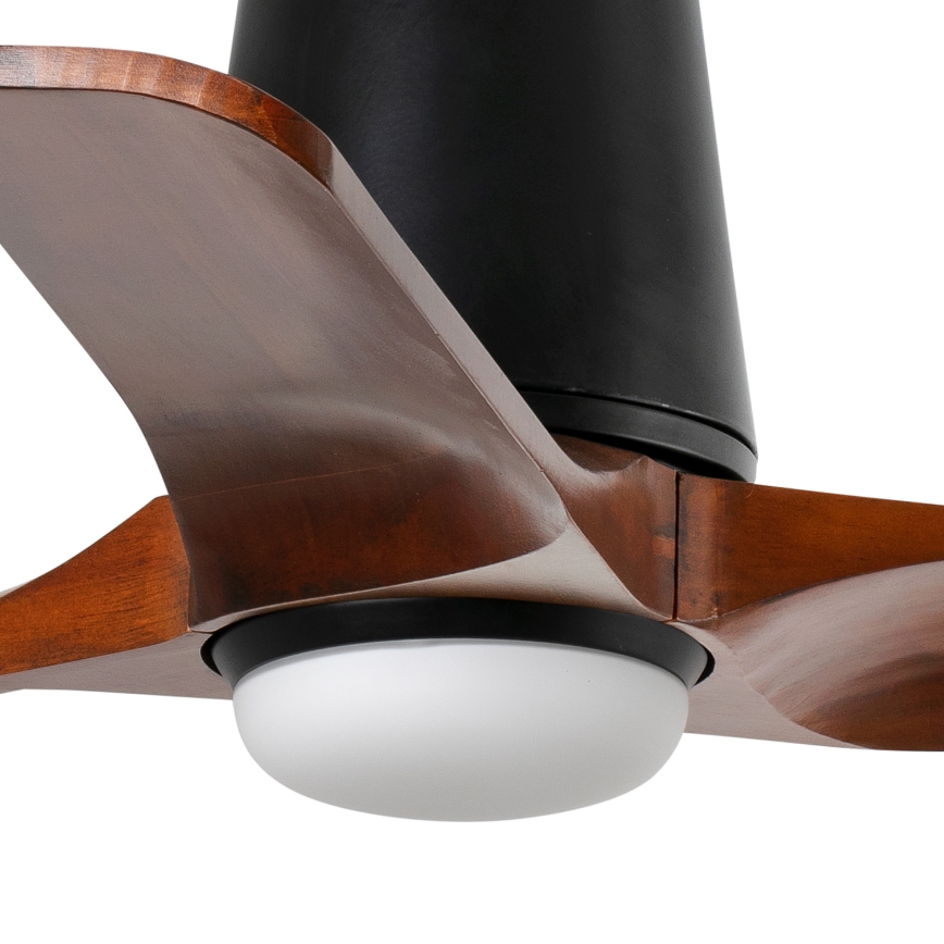 FARO 33837-1TW - Светодиодный диммируемый потолочный вентилятор HEYWOOD TUB S с LED 10 Вт, 230 В, цветовая температура 2700/3000/4000 К, отделка сосна/чёрный, диаметр 90 см + пульт дистанционного управления