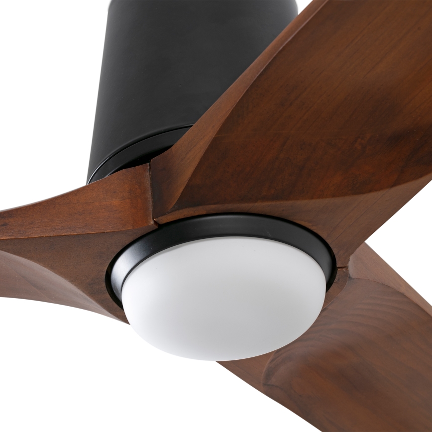 FARO 33839-1TW - Світлодіодний стельовий вентилятор з регулюванням яскравості HEYWOOD TUB L LED/10W/230V 2700/4000/6000K сосна/чорний діаметр 132 см + пульт дистанційного керування