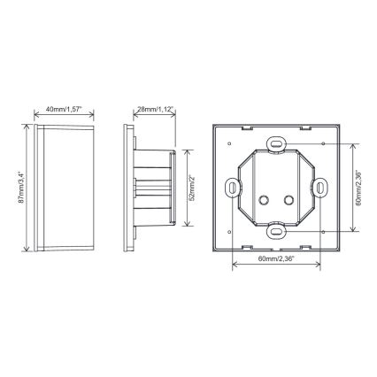 FARO 33988 - Настенный сенсорный регулятор для потолочных вентиляторов, 230 В, чёрный