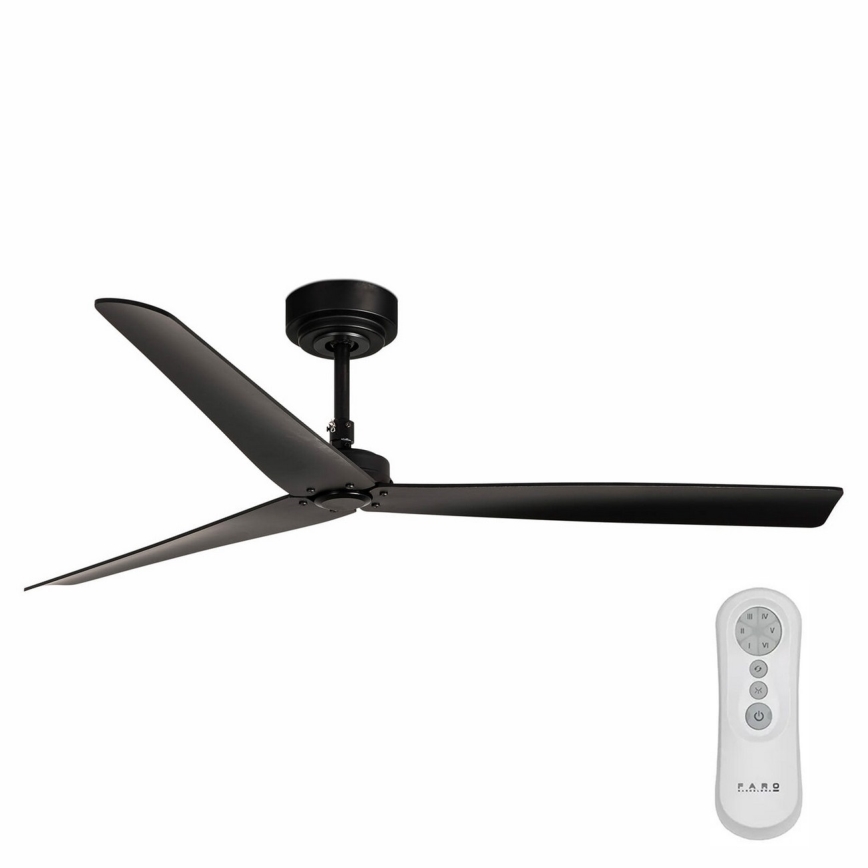 FARO 34100 - Стельовий вентилятор MILOS чорний + пульт дистанційного керування