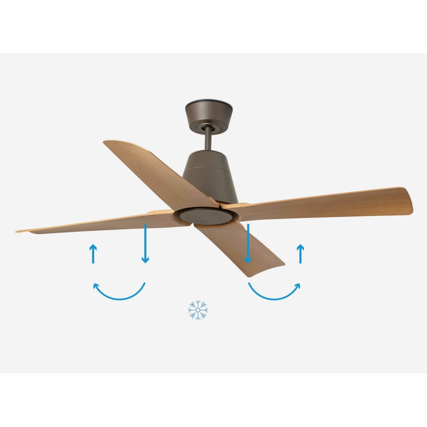 FARO 34106 - Потолочный вентилятор TYPHOON M коричневый диаметр 130 см IP44 + дистанционное управление