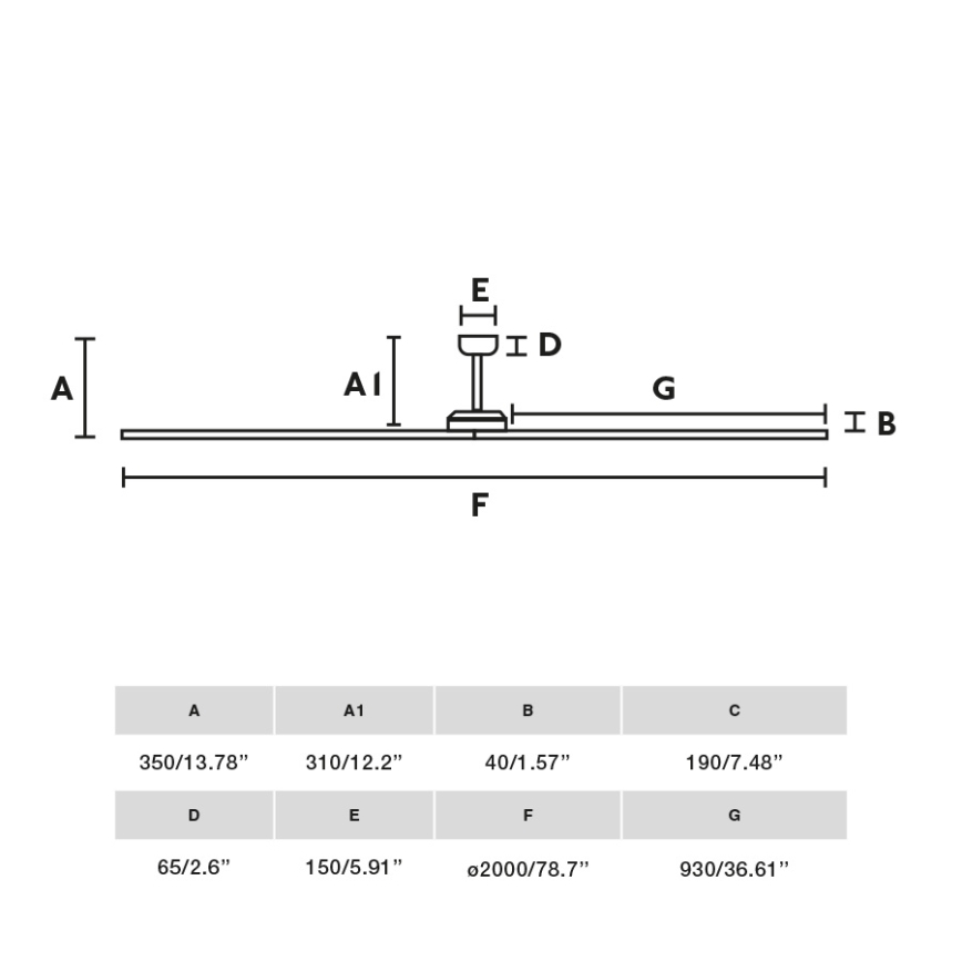 FARO 34190WT - Потолочний вентилятор BIGWOOD XL сосна/чорний діаметр 200 см Wi-Fi Tuya + дистанційне керування