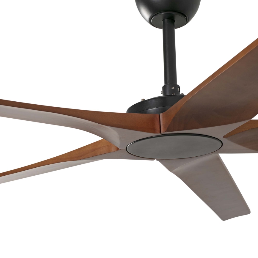 FARO 34190WT - Стельовий вентилятор BIGWOOD XL сосна/чорний діаметр 200 см Wi-Fi Tuya + пульт дистанційного керування