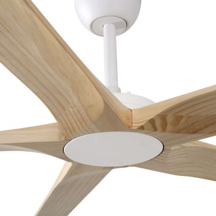 FARO 34191WT - Стельовий вентилятор BIGWOOD XL сосна/білий діаметр 200 см Wi-Fi Tuya + пульт дистанційного керування