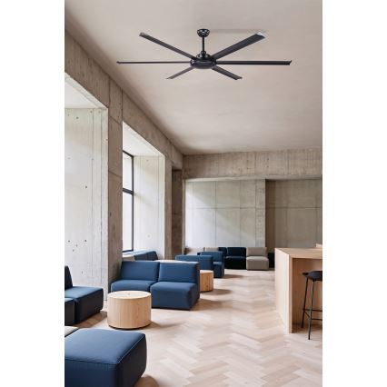 FARO 34203 - Стельовий вентилятор ROTTERDAM XL чорний діаметр 200 см + пульт дистанційного керування