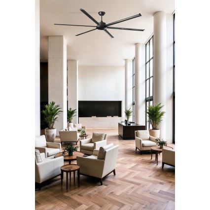 FARO 34207 - Стельовий вентилятор ROTTERDAM XXL чорний діаметр 250 см + пульт дистанційного керування