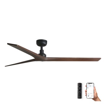 FARO 34276WP - Потолочний вентилятор KLIM L горіх/чорний діаметр 150 см SMART + дистанційне керування