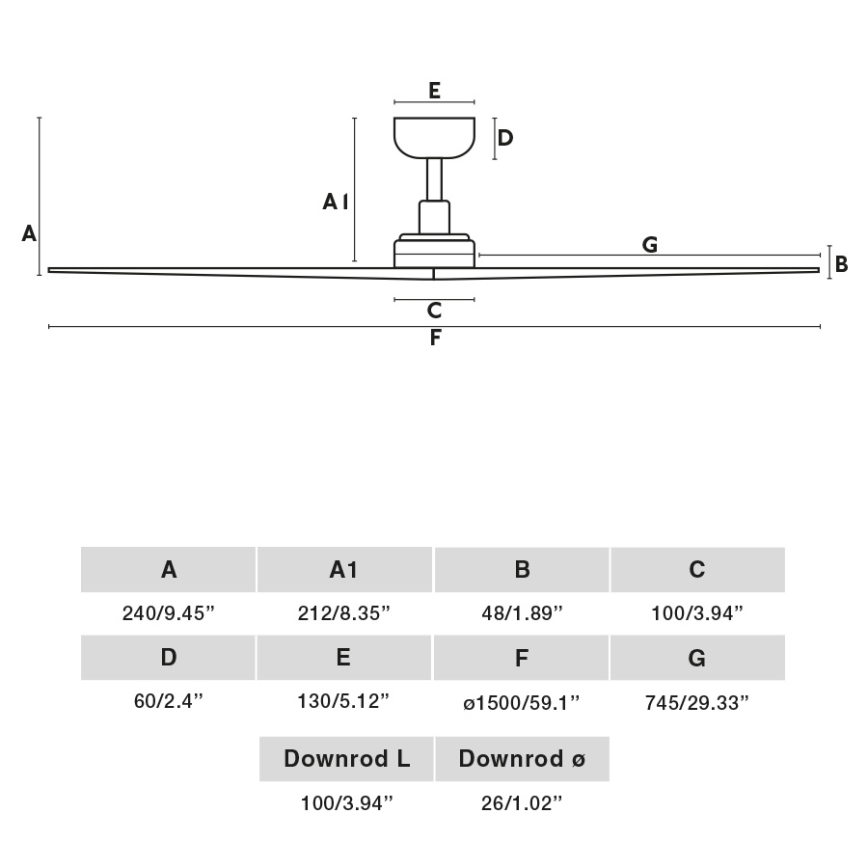 FARO 34276WP - Потолочный вентилятор KLIM L орех/черный диаметр 150 см SMART + дистанционное управление