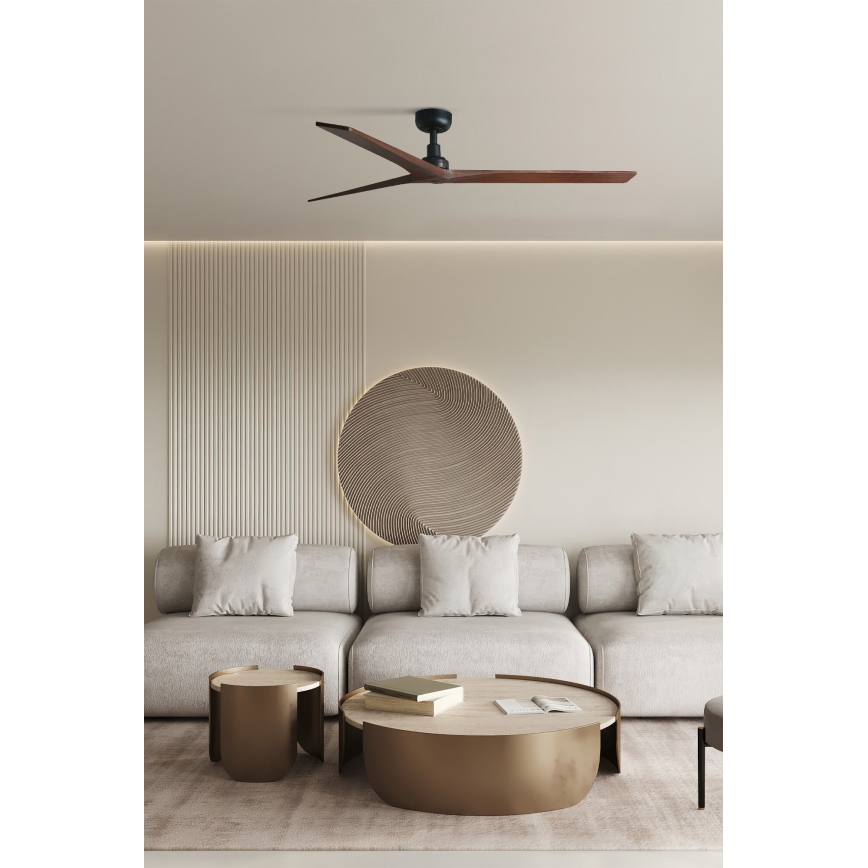 FARO 34276WP - Потолочний вентилятор KLIM L горіх/чорний діаметр 150 см SMART + дистанційне керування