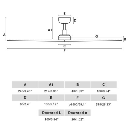 FARO 34276WP - Потолочний вентилятор KLIM L горіх/чорний діаметр 150 см SMART + дистанційне керування