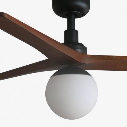 FARO 34277WT-11L - Потолочний вентилятор KLIM M 1xE27/15W/230V горіх/чорний діаметр 125 см Wi-Fi Tuya + дистанційне керування