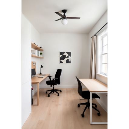 FARO 34278-11L - Потолочный вентилятор KLIM S 1xE27/15W/230V орех/черный диаметр 92,5 см + дистанционное управление