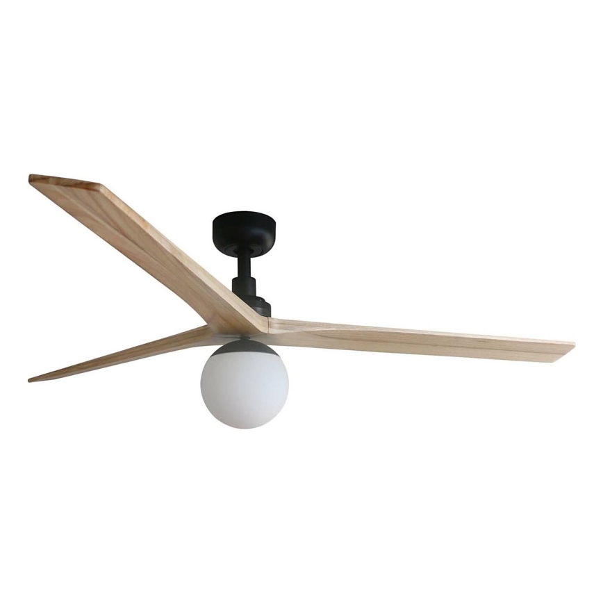 FARO 34282WT-11L - Потолочний вентилятор KLIM L 1xE27/15W/230V сосна/чорний діаметр 150 см Wi-Fi Tuya + дистанційне керування