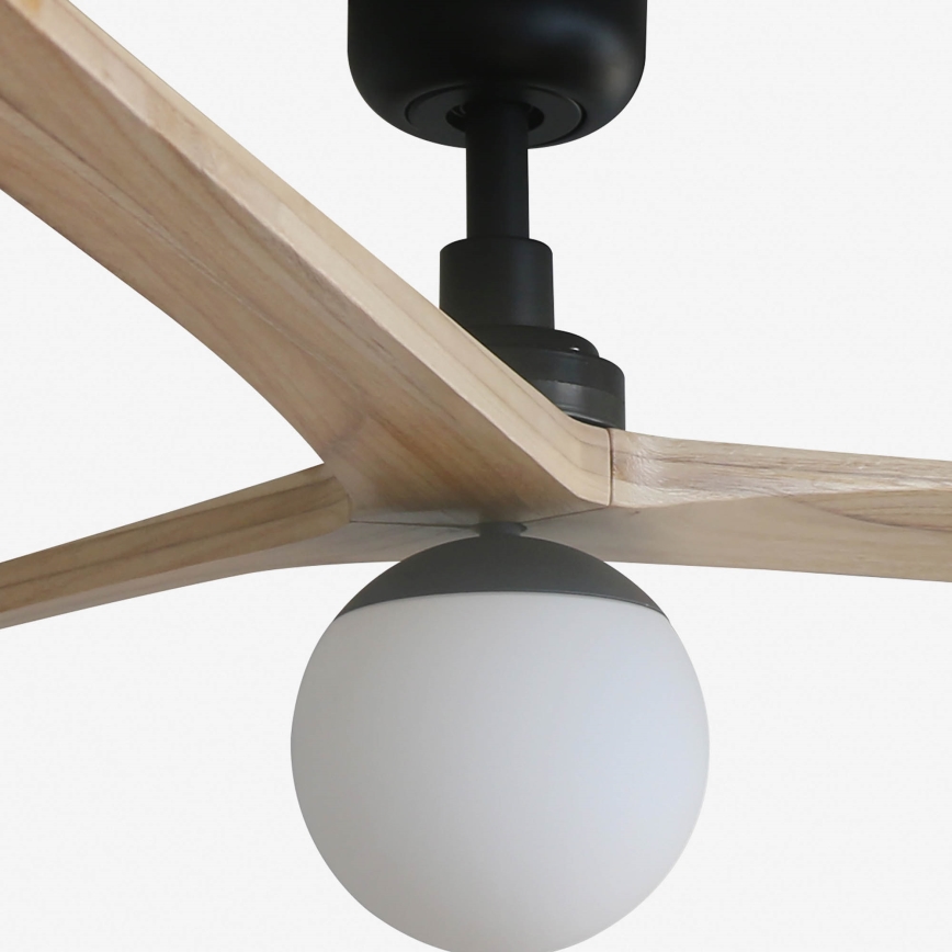 FARO 34282WT-11L - Потолочний вентилятор KLIM L 1xE27/15W/230V сосна/чорний діаметр 150 см Wi-Fi Tuya + дистанційне керування