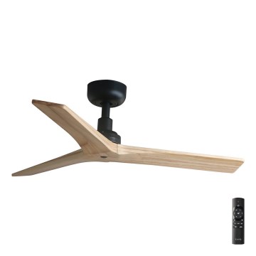 FARO 34284 - Стельовий вентилятор KLIM S сосна/чорний діаметр 92,5 см + пульт дистанційного керування