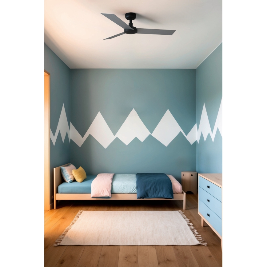 FARO 34285 - Стельовий вентилятор CRUISER S чорний діаметр 106 см + пульт дистанційного керування