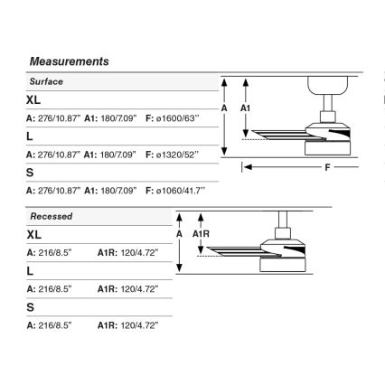 FARO 34285WT1S - диммируемый LED-потолочный вентилятор CRUISER S LED/18W/230V 2700/3000/4000K диаметр 106 см серый/чёрный Wi-Fi Tuya + пульт дистанционного управления