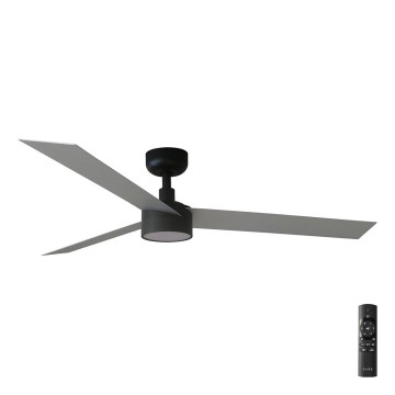 FARO 34286-1TW - LED стельовий вентилятор CRUISER L з регульованою яскравістю LED/18W/230V 2700/3000/4000K, діаметр 132 см, чорний/сірий + дистанційне керування
