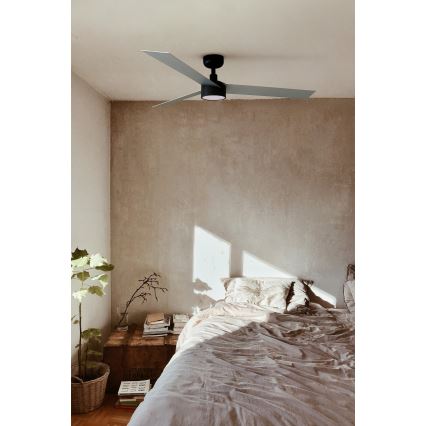 FARO 34286-1TW - Світлодіодний стельовий вентилятор з регулюванням яскравості CRUISER L LED/18W/230V 2700/4000/6500K діаметр 132 см чорний/сірий + пульт дистанційного керування