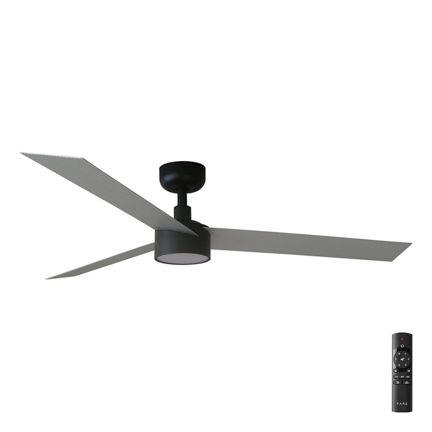 FARO 34286-1TW - Светодиодный потолочный вентилятор с регулированием яркости CRUISER L LED/18W/230V 2700/4000/6500K диаметр 132 см черный/серый + дистанционное управление
