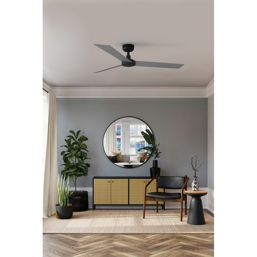 FARO 34286 - Стельовий вентилятор CRUISER L чорний діаметр 132 см + пульт дистанційного керування