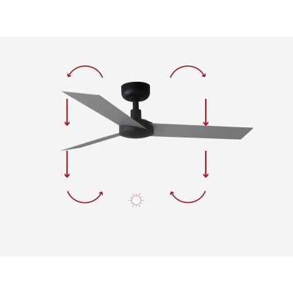 FARO 34287 - Стельовий вентилятор CRUISER XL чорний діаметр 160 см + пульт дистанційного керування