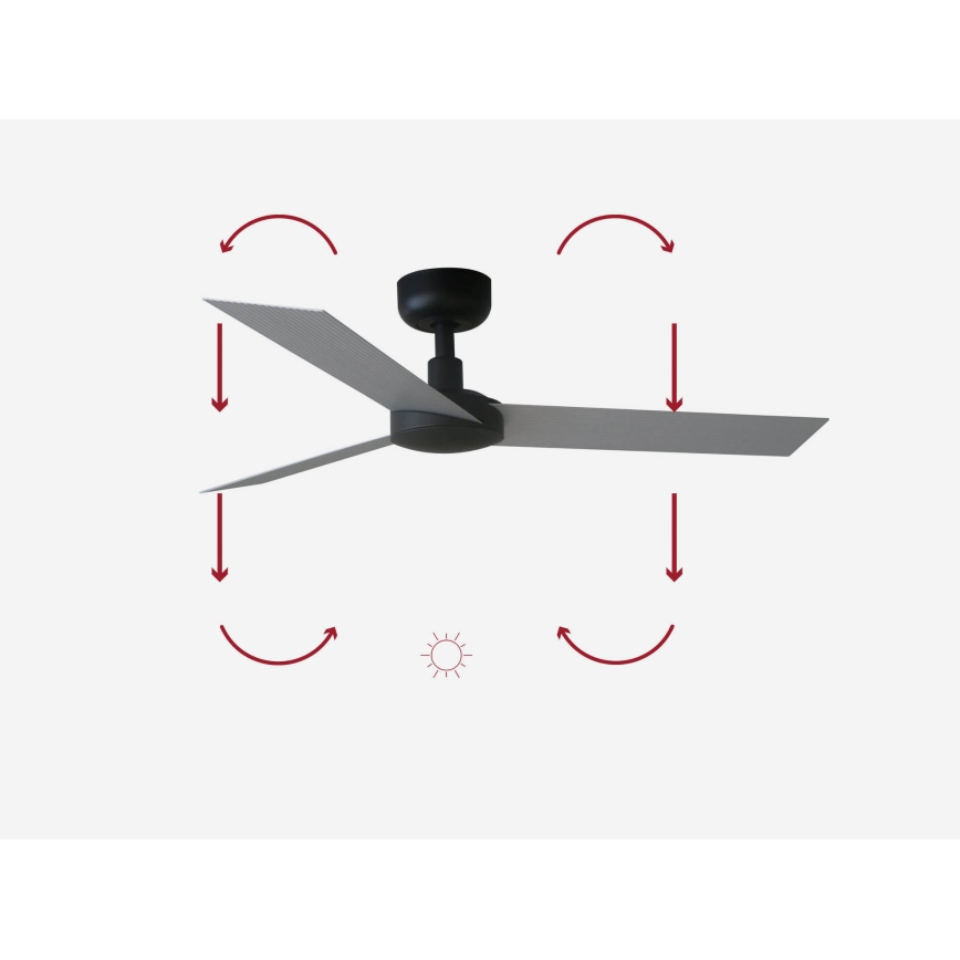 FARO 34287 - Стельовий вентилятор CRUISER XL чорний діаметр 160 см + пульт дистанційного керування