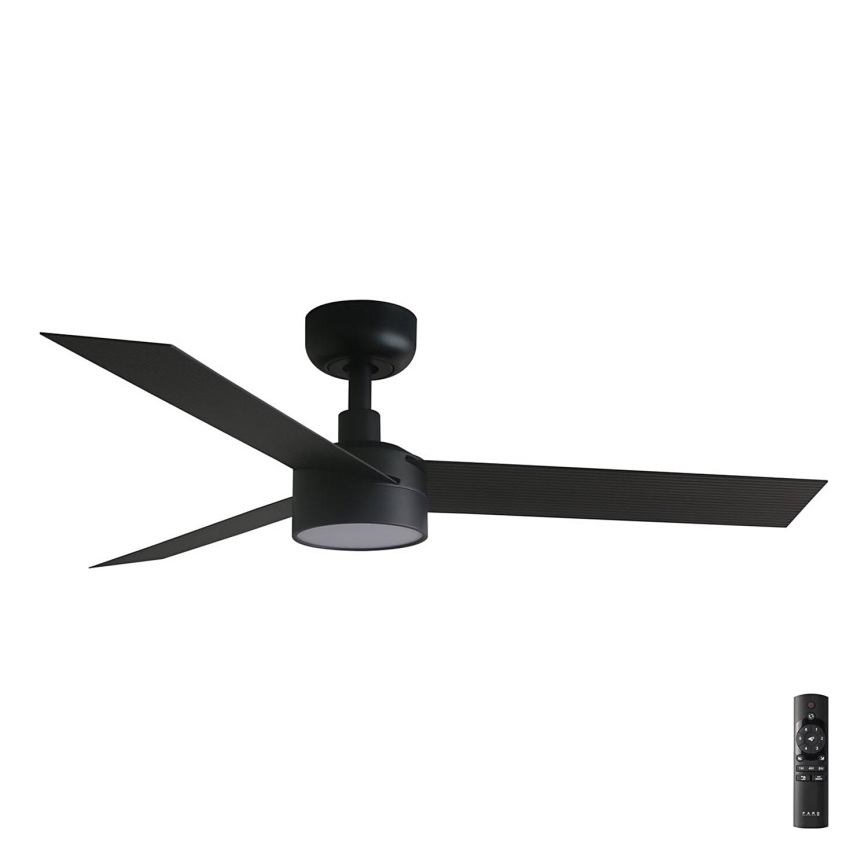 FARO 34289-1TW - Світлодіодний стельовий вентилятор з регулюванням яскравості CRUISER S LED/18W/230V 2700/4000/6500K діаметр 106 см чорний + пульт дистанційного керування