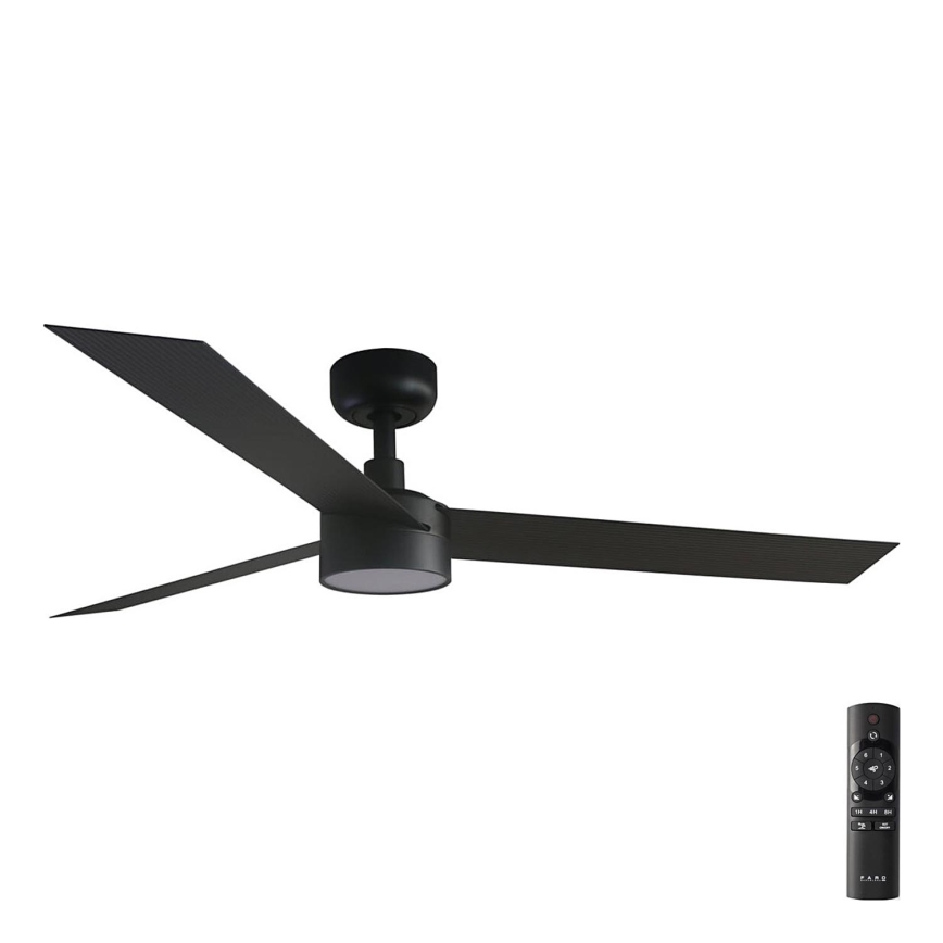 FARO 34291-1TW - LED Стельовий вентилятор з регулюванням яскравості CRUISER LED/20W/230V 2700/4000/6500K діаметр 132 см чорний + пульт дистанційного керування