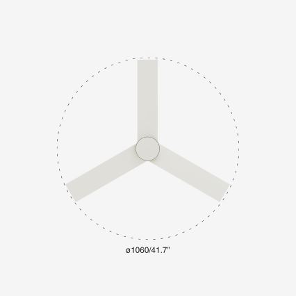 FARO 34295-1TW - Світлодіодний стельовий вентилятор з регулюванням яскравості RUDDER S LED/18W/230V 2700/4000/6500K діаметр 106 см білий + пульт дистанційного керування