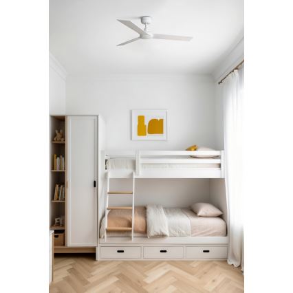 FARO 34295WP - Потолочный вентилятор RUDDER S белый диаметр 106 см SMART + дистанционное управление