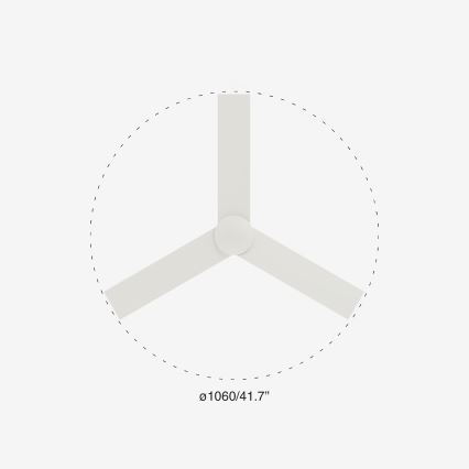 FARO 34295WP - Стельовий вентилятор RUDDER S білий діаметр 106 см SMART + пульт дистанційного керування