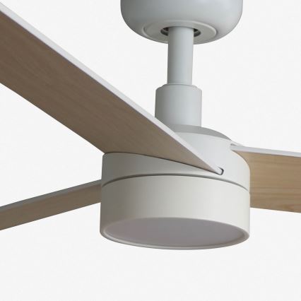 FARO 34295WT-1TW - Світлодіодний стельовий вентилятор з регулюванням яскравості RUDDER S LED/18W/230V 2700/4350/6000K білий/бежевий діаметр 106 см Wi-Fi Tuya + пульт дистанційного керування