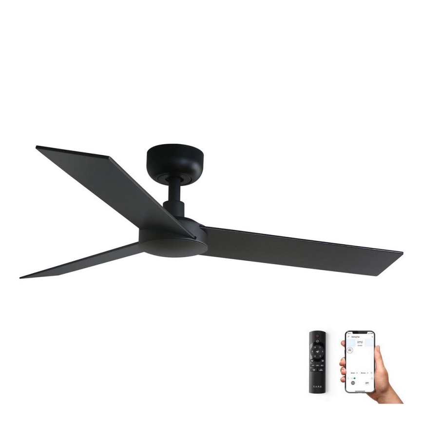 FARO 34296WP - Потолочный вентилятор RUDDER S черный диаметр 106 см SMART + дистанционное управление