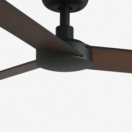 FARO 34296WT - Потолочный вентилятор RUDDER S черный/коричневый диаметр 106 см Wi-Fi Tuya + дистанционное управление