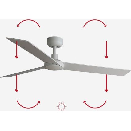 FARO 34297WP - Потолочный вентилятор RUDDER L белый диаметр 132 см SMART + дистанционное управление