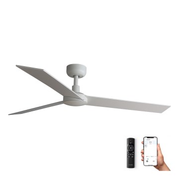 FARO 34297WP - Стельовий вентилятор RUDDER L білий діаметр 132 см SMART + пульт дистанційного керування