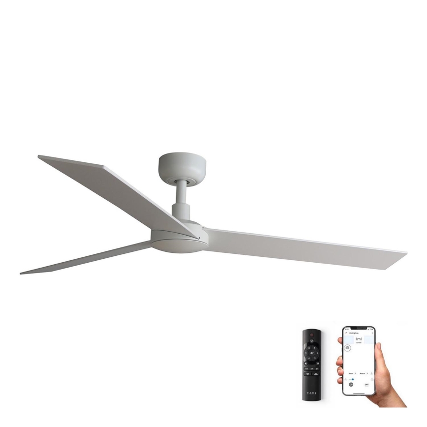 FARO 34297WP - Стельовий вентилятор RUDDER L білий діаметр 132 см SMART + пульт дистанційного керування